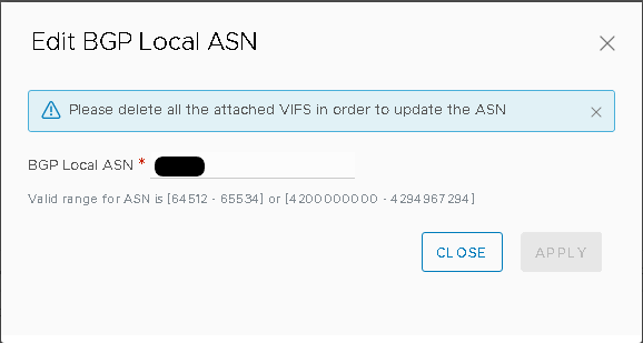 Route Based VPN BGP ASN
